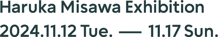 Haruka Misawa Exhibition 2024.11.12 Tue - 11.17 Sun