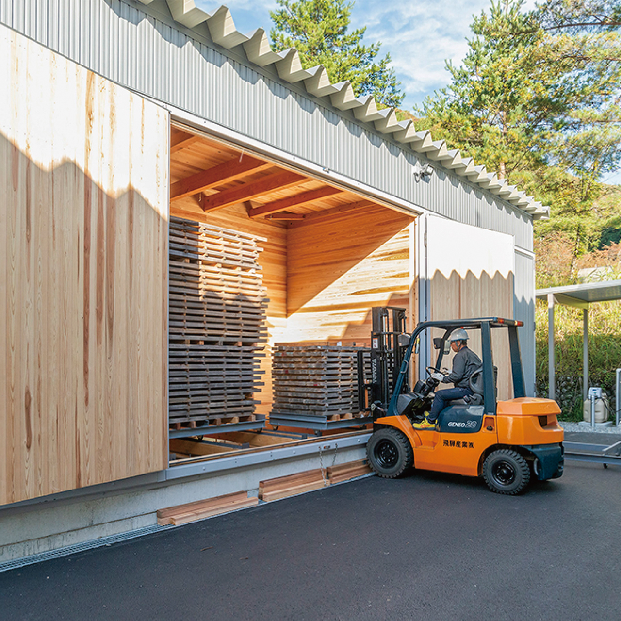 奥飛騨 栃尾工場（温泉熱を利用した木材乾燥）