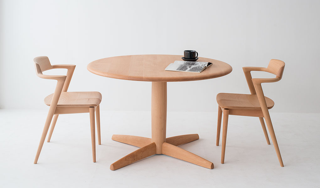 侭 Hida sangyo Table System DINING テーブル（丸形天板×1本脚 