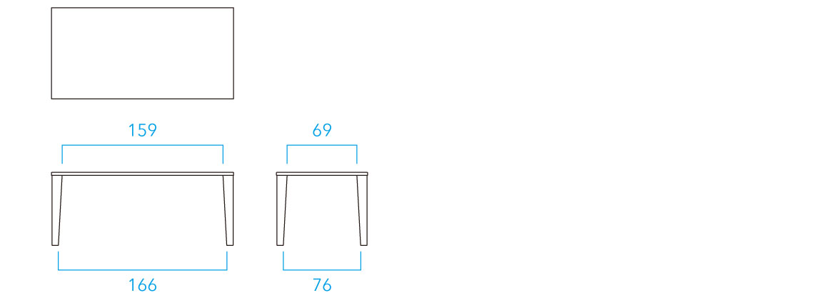 侭 Hida sangyo Table System DINING テーブル（長方形天板×角テ―パー 