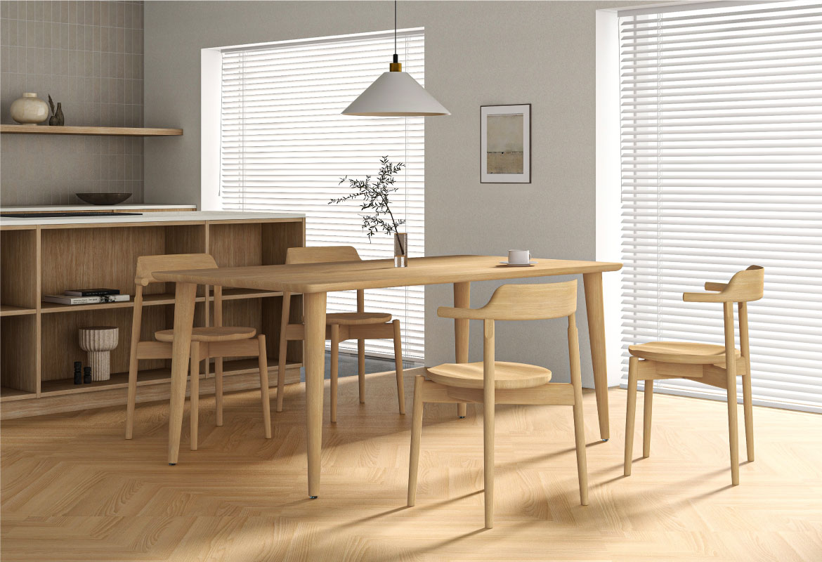 侭 Hida Table System テーブル（角丸形天板×丸テーパー脚） | 飛騨